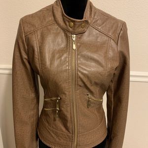 Faux Leather Moto Jacket